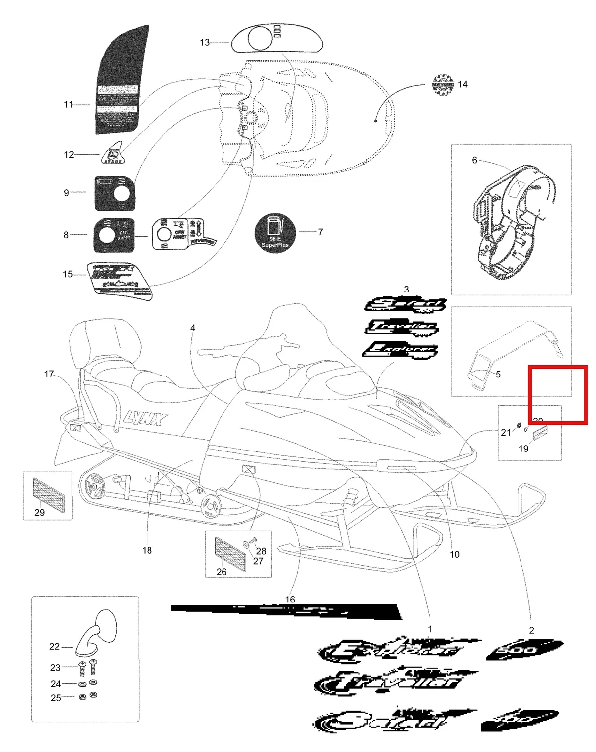 Деталь 5346512 (Деталь Front Hood Decal) на схеме узла 09- Equipment