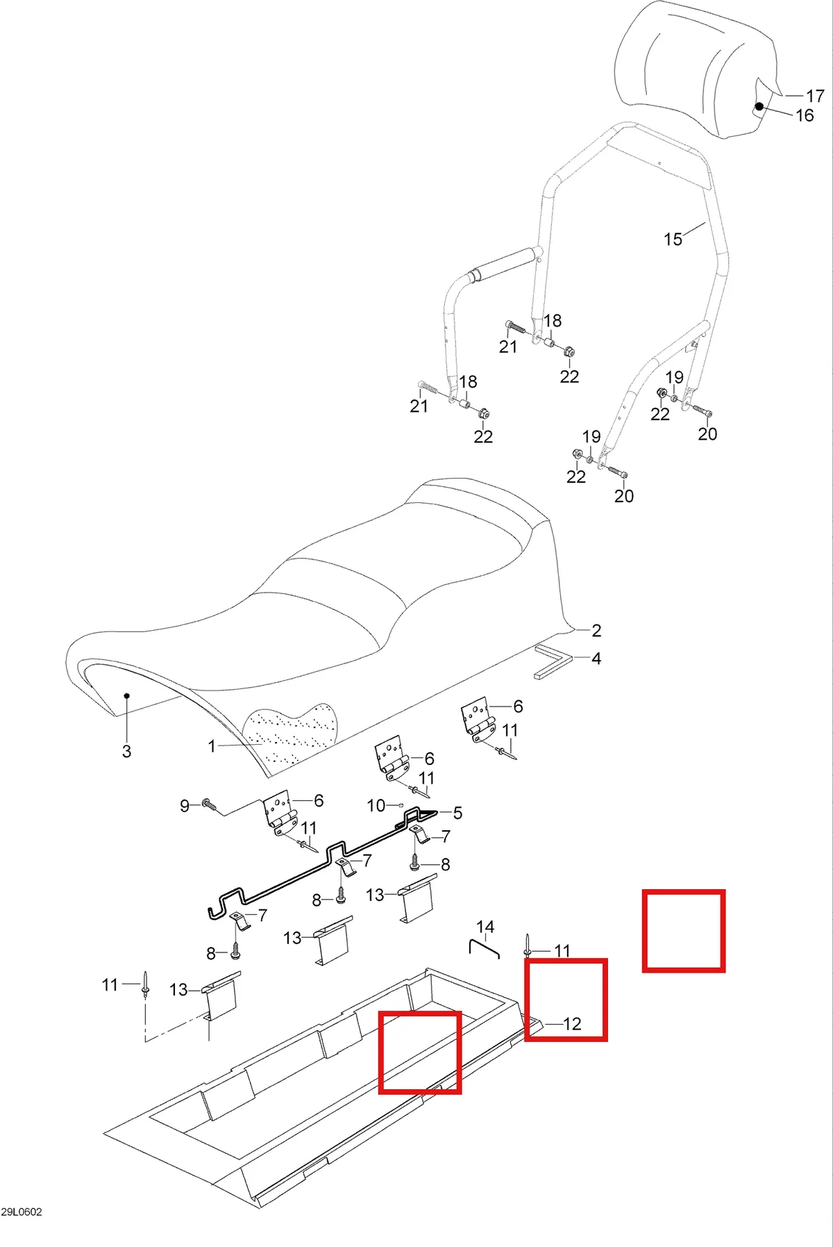 Деталь 5346518 (Деталь Hinge) на схеме узла 09- Seat