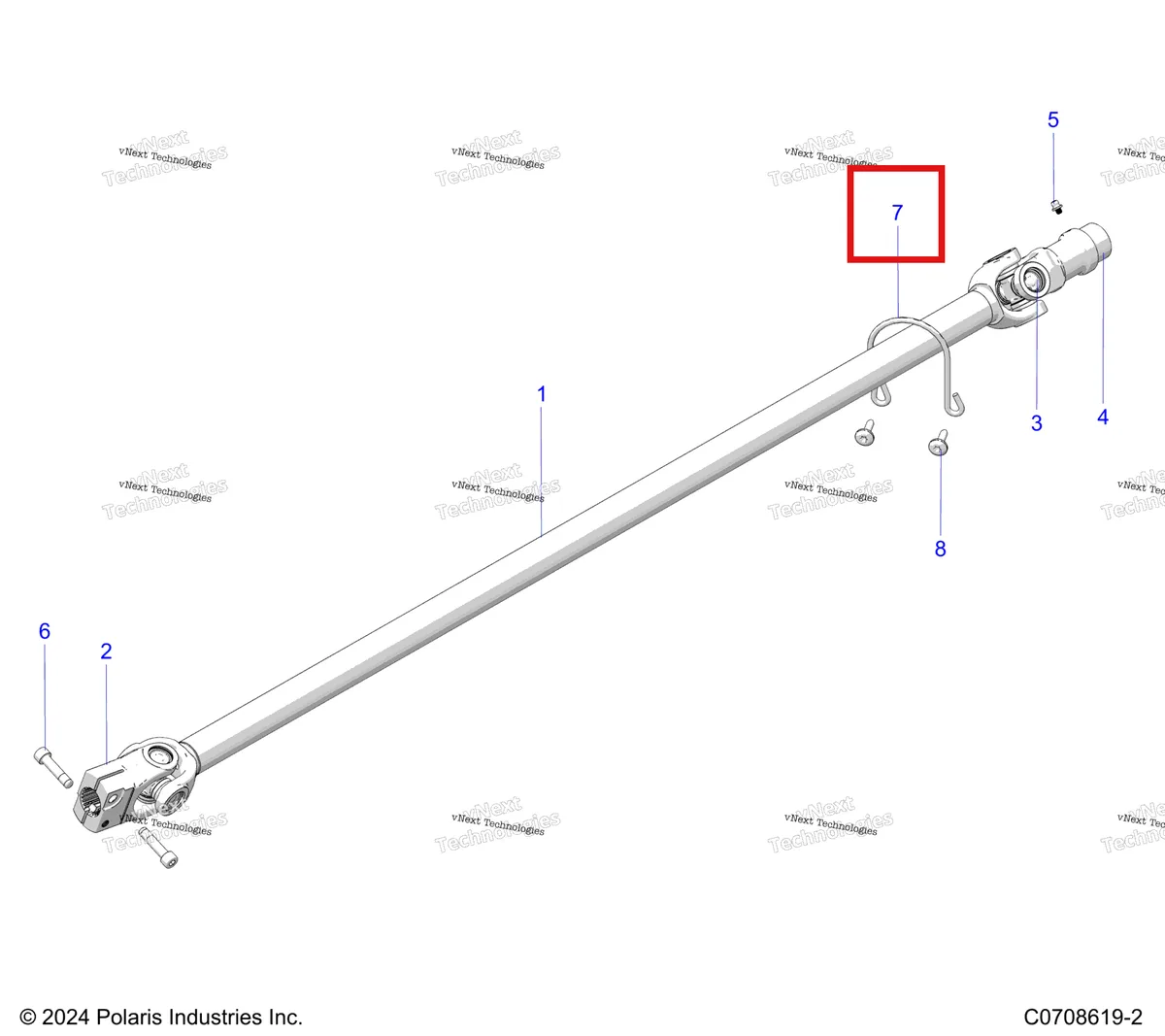 Деталь 5346741 (Деталь L.h. Support) на схеме узла Drive Train, Front Prop Shaft
