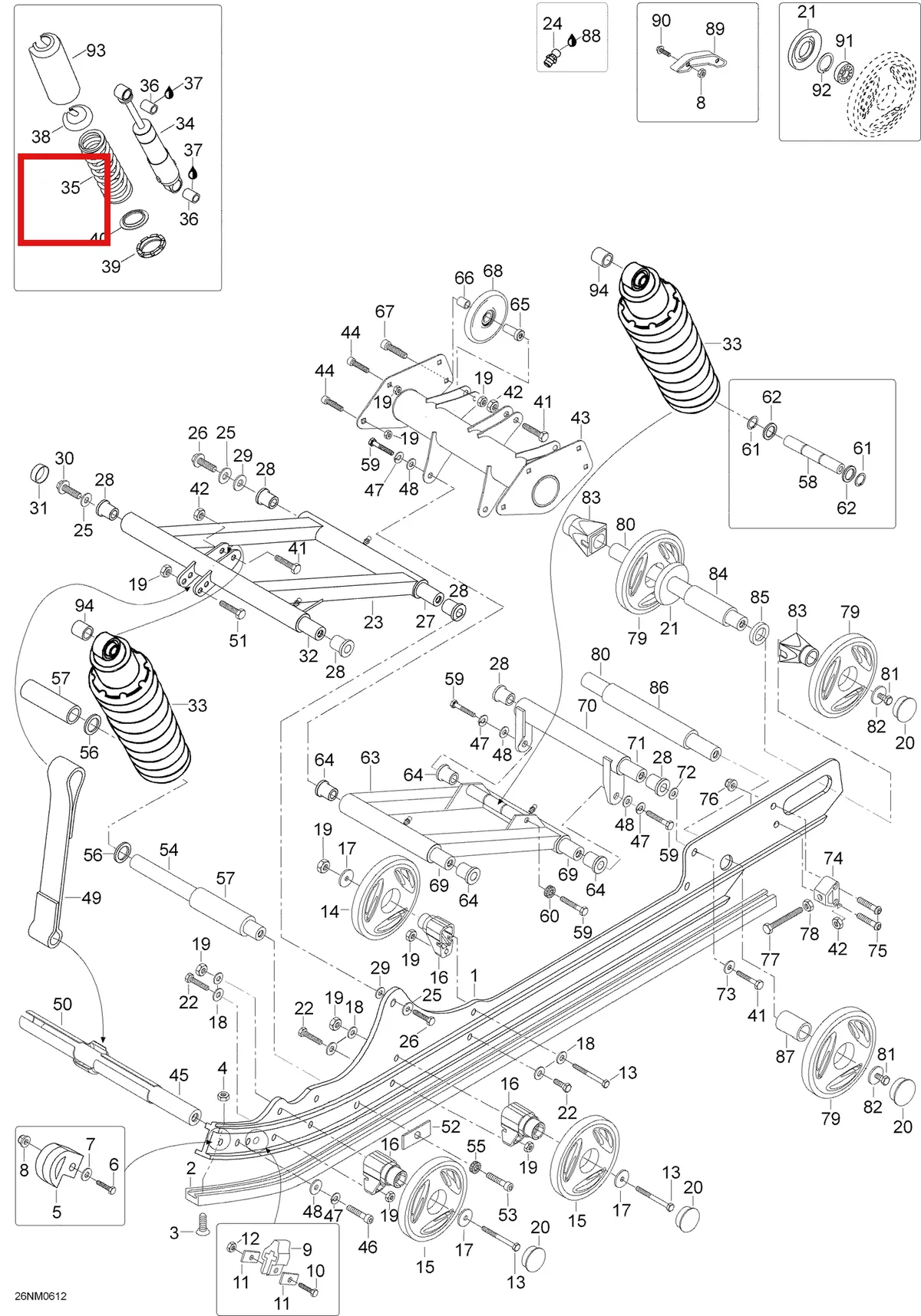 Деталь 5346750 (Пружина) на схеме узла 08- Rear Suspension