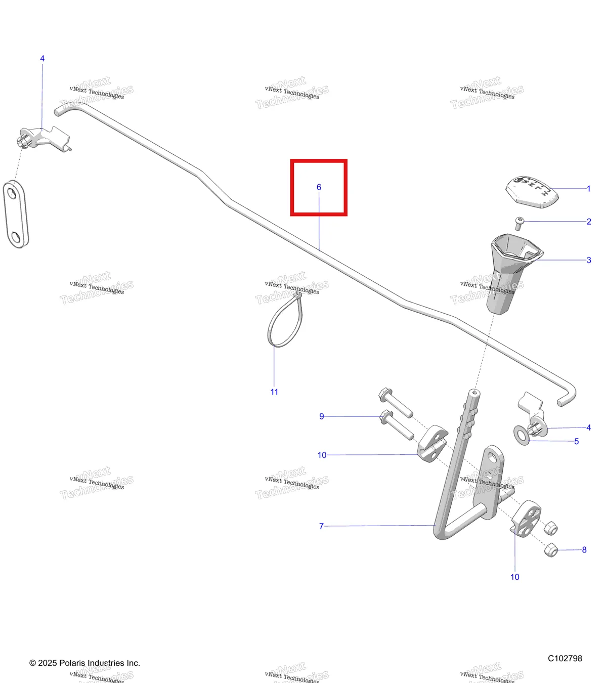 Деталь 5346903 (Деталь Rear Hood) на схеме узла Drive Train, Gear Selector