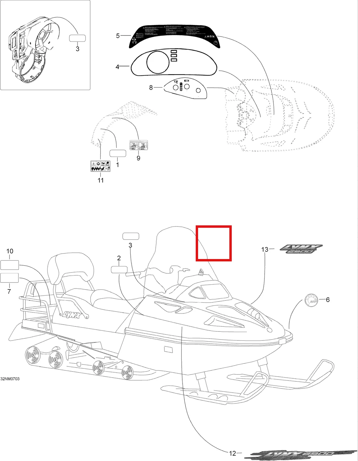 Деталь 5346905 (Деталь Instruction Decal) на схеме узла 09- Decals