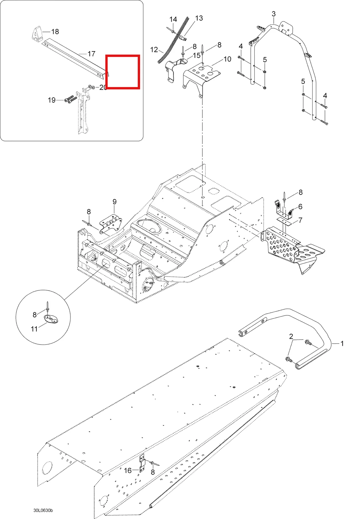 Деталь 5347225 (Деталь Bracket. Ranger 550) на схеме узла 09- Frame