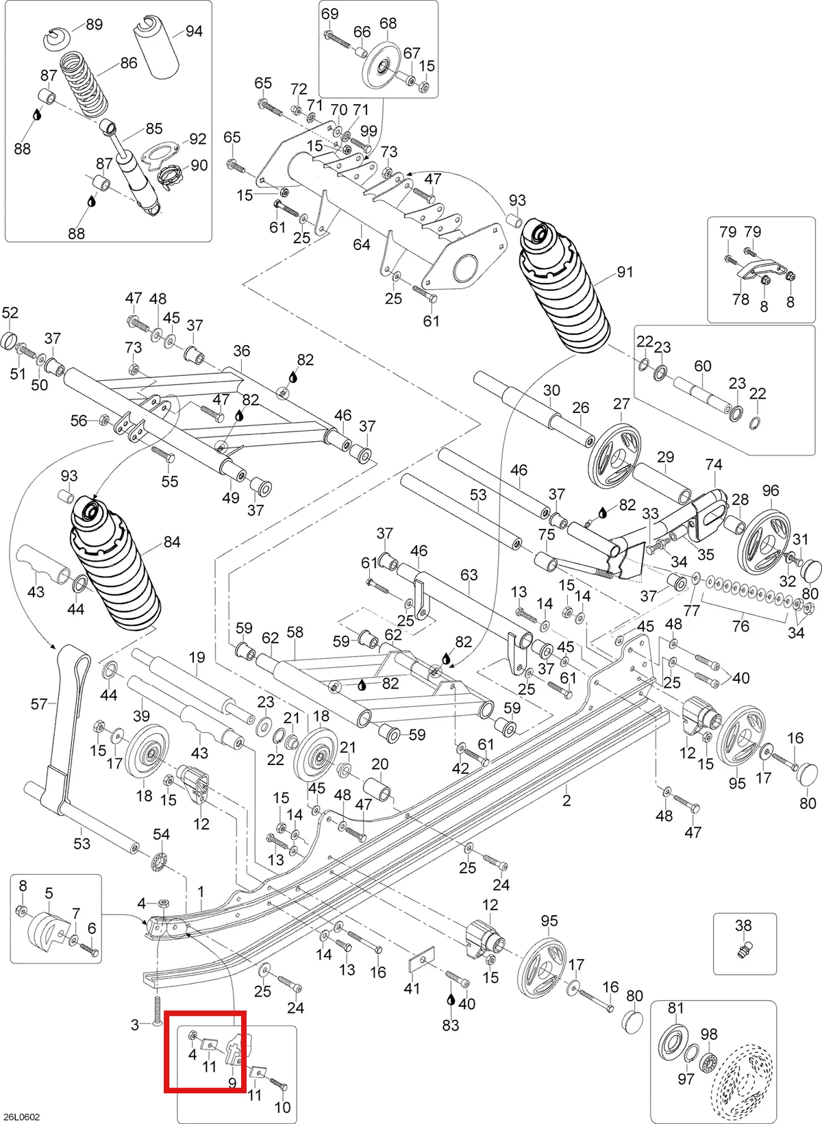 Деталь 5347633 (Мост) на схеме узла 08- Rear Suspension