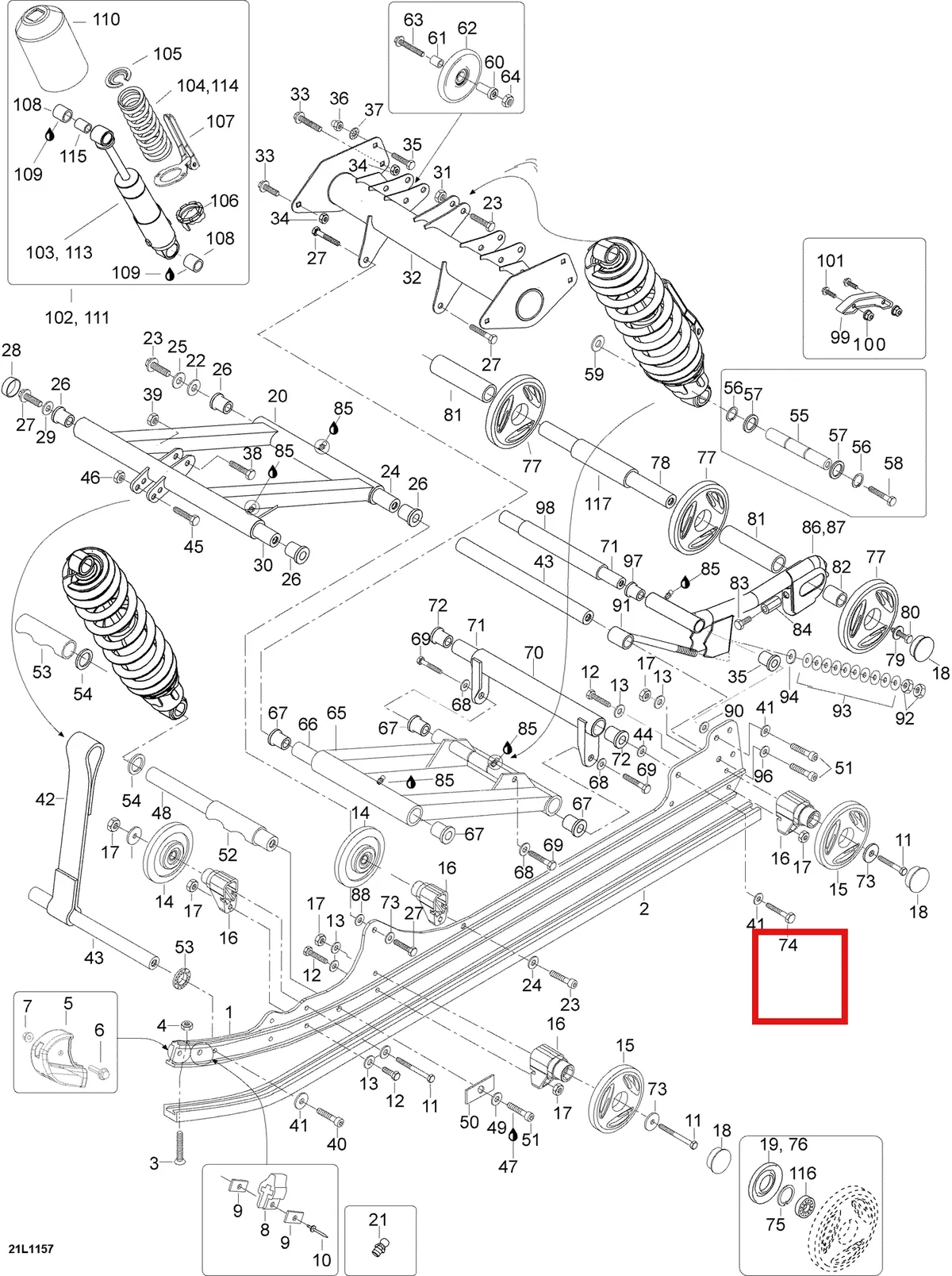Деталь 5347668 (Рычаг) на схеме узла 07- Rear Suspension