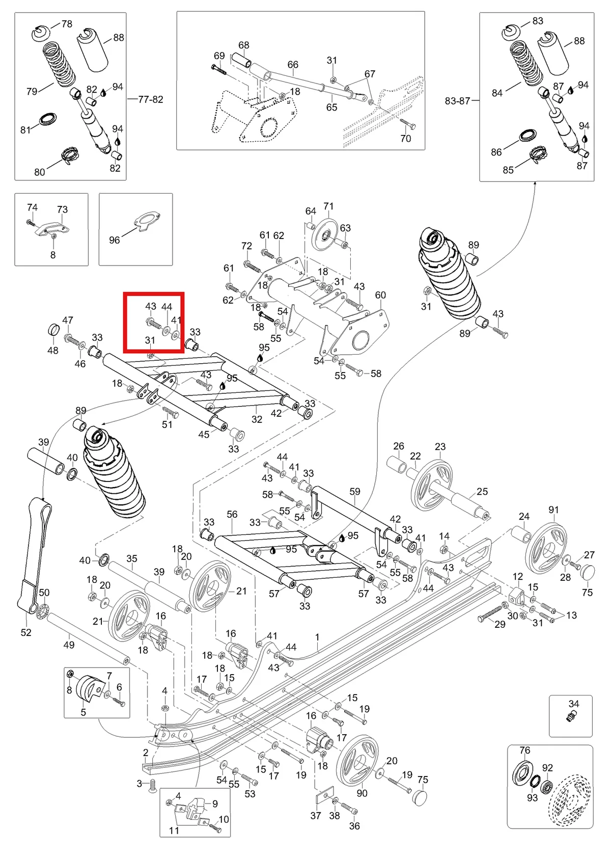 Деталь 5347884 (Деталь Cam Adjuster) на схеме узла 08- Rear Suspension