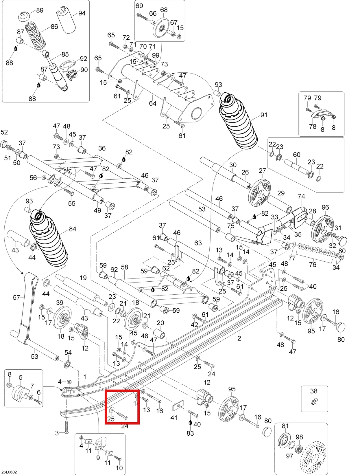 Деталь 5347949 (Мост) на схеме узла 08- Rear Suspension