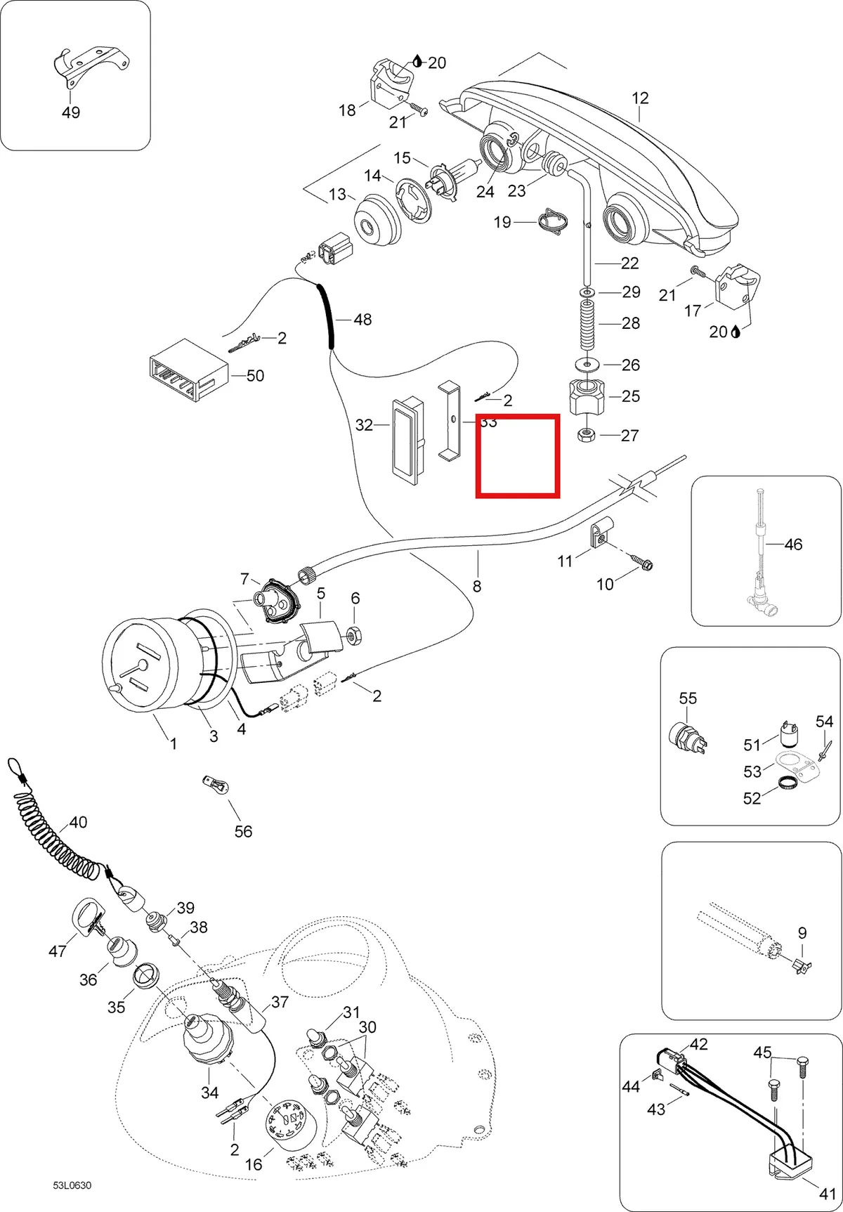 Деталь 5347991 (Деталь Wiring Harness, Headlamp. Ranger 550) на схеме узла 10- Electrical Acessories