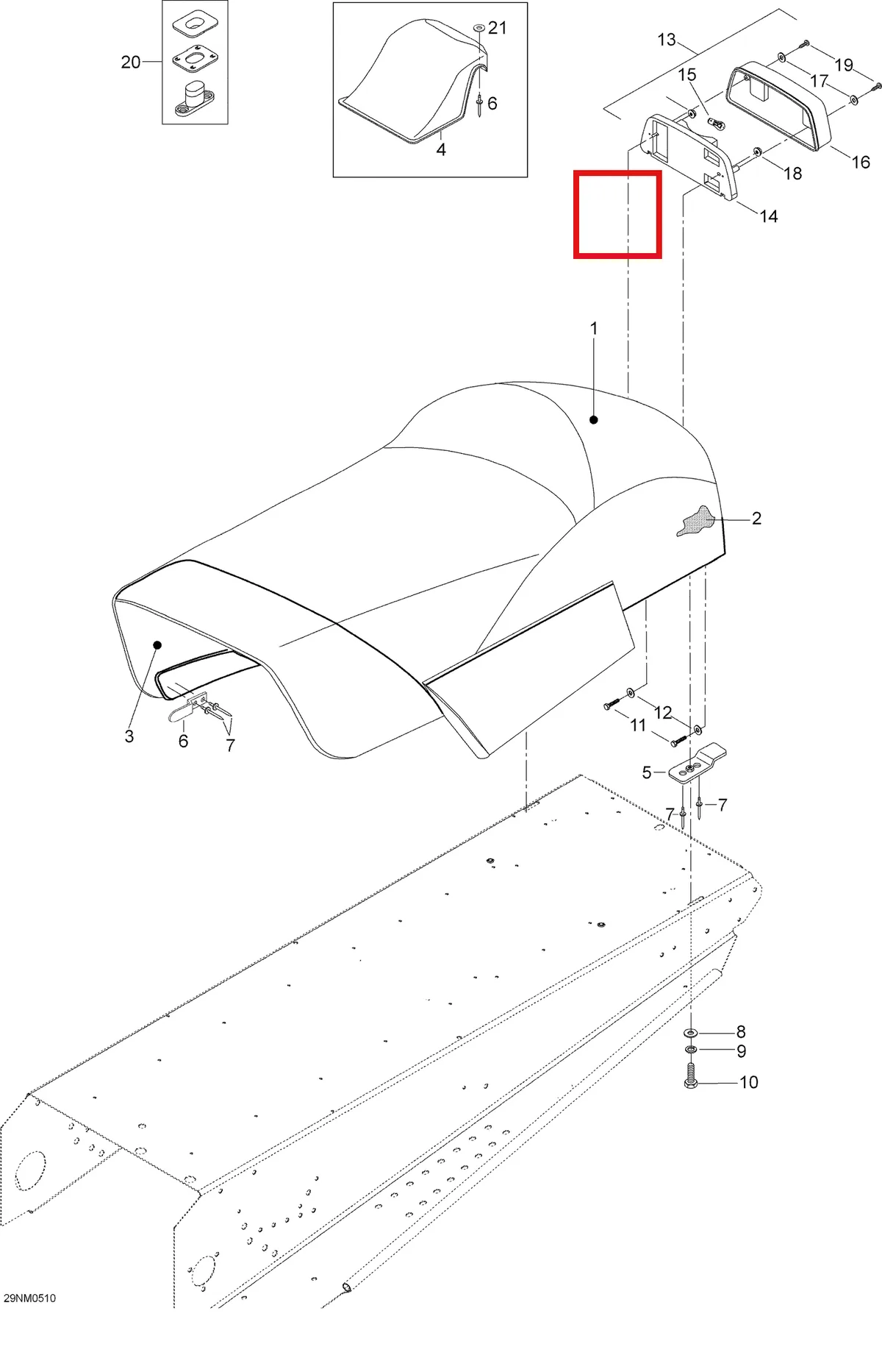 Деталь 5347993 (Деталь Rear Trunk) на схеме узла 09- Seat