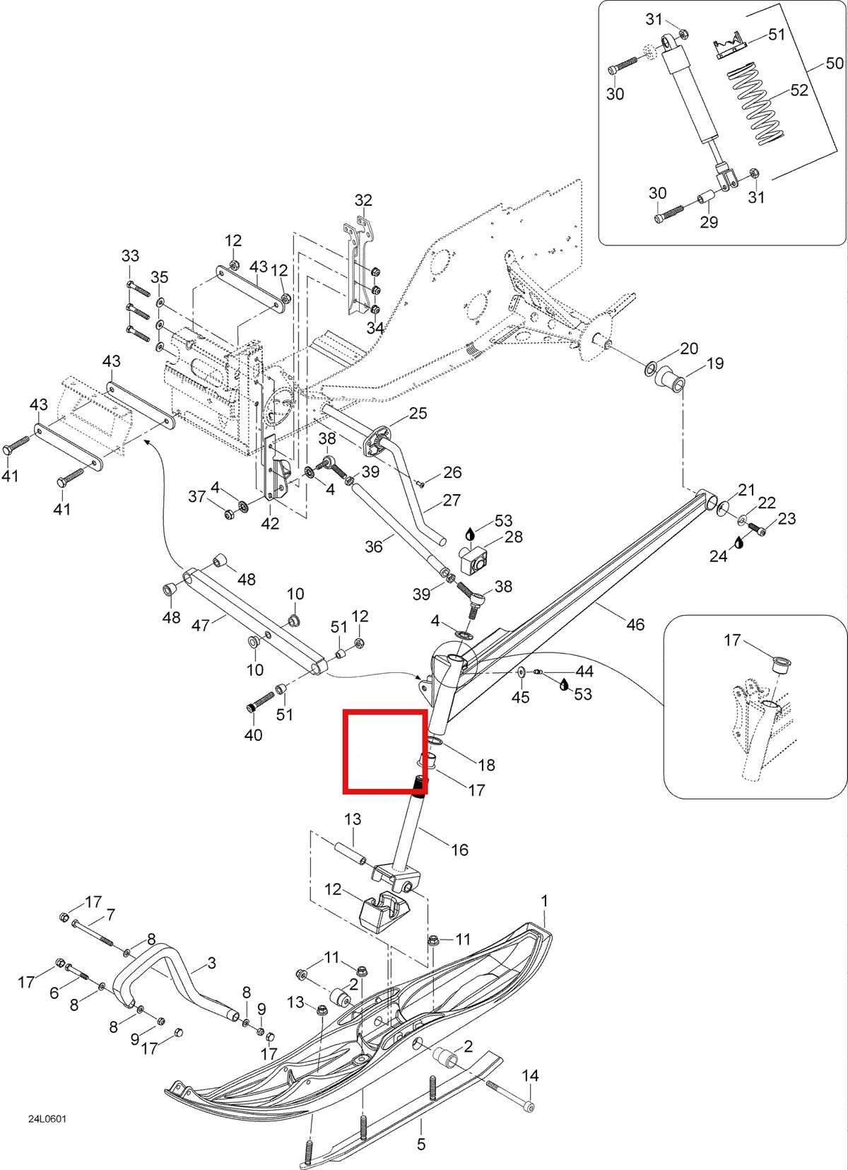 Деталь 5348064 (Деталь R.h. Upper Arm Bracket) на схеме узла 07- Front Suspension And Ski