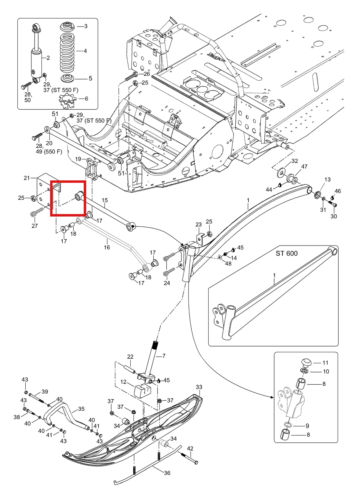 Деталь 5348069 (Деталь Bar) на схеме узла 08- Front Suspension