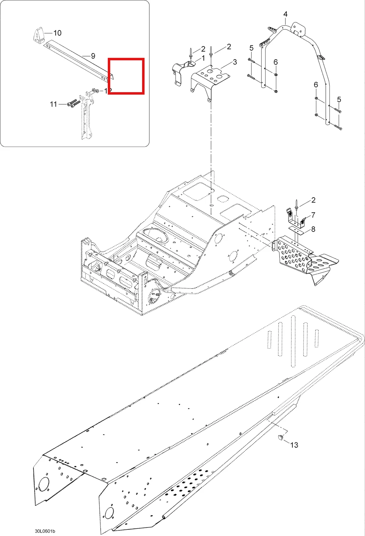 Деталь 5348107 (Деталь Bracket. Ranger 600) на схеме узла 09- Frame