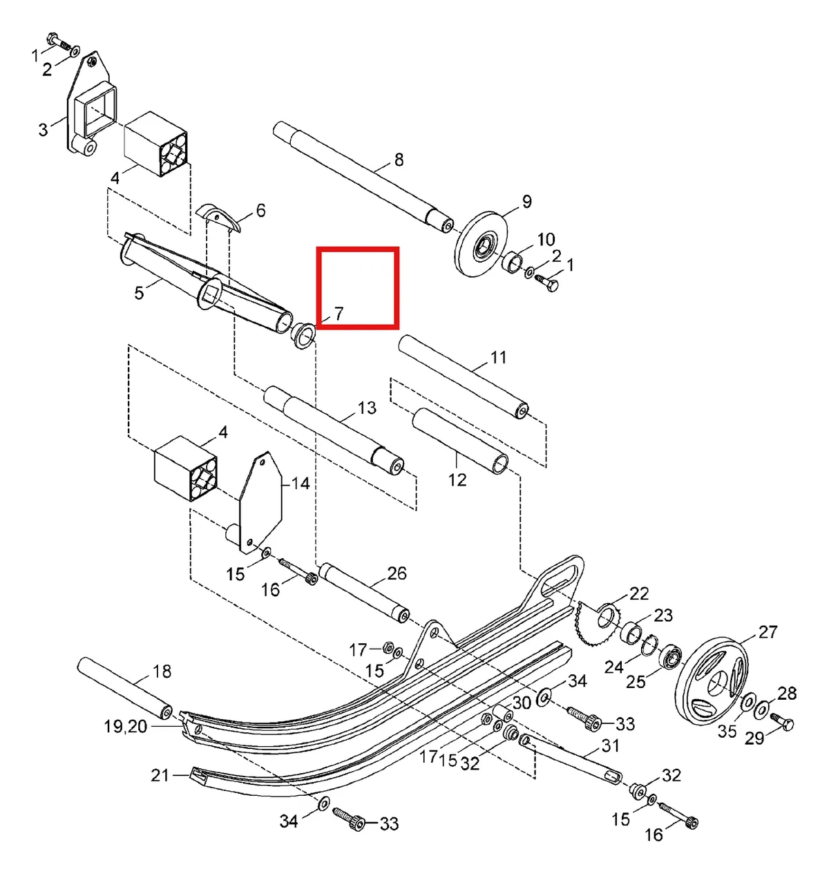 Деталь 534841 (Деталь Plastic Support) на схеме узла 08- Rear Suspension