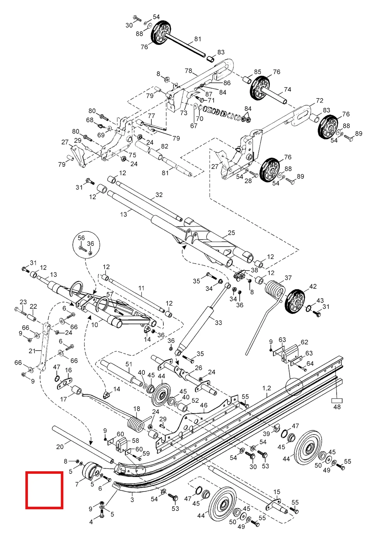 Деталь 536063 (Деталь Stopper Strap) на схеме узла 08- Rear Suspension