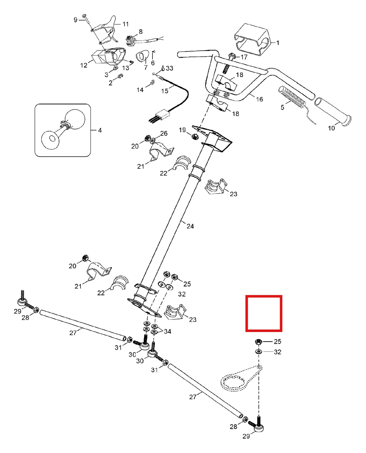 Деталь 539845 (Деталь Steering Pale) на схеме узла 07- Steering
