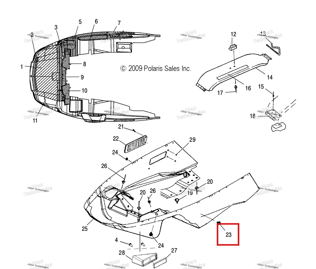 Деталь 5410344 (PLUIG Polaris Widetrak LX (2006) (5410344)) на схеме узла Body, Nosepan & Foil