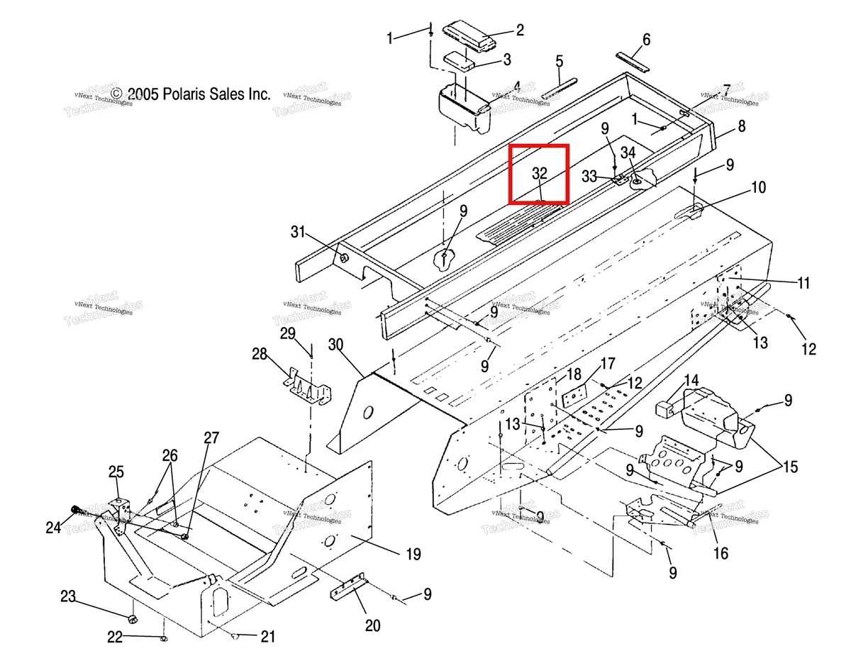 Деталь 5410561 (Защита RISER Polaris Widetrak LX (2006) (5410561)) на схеме узла Tunnel