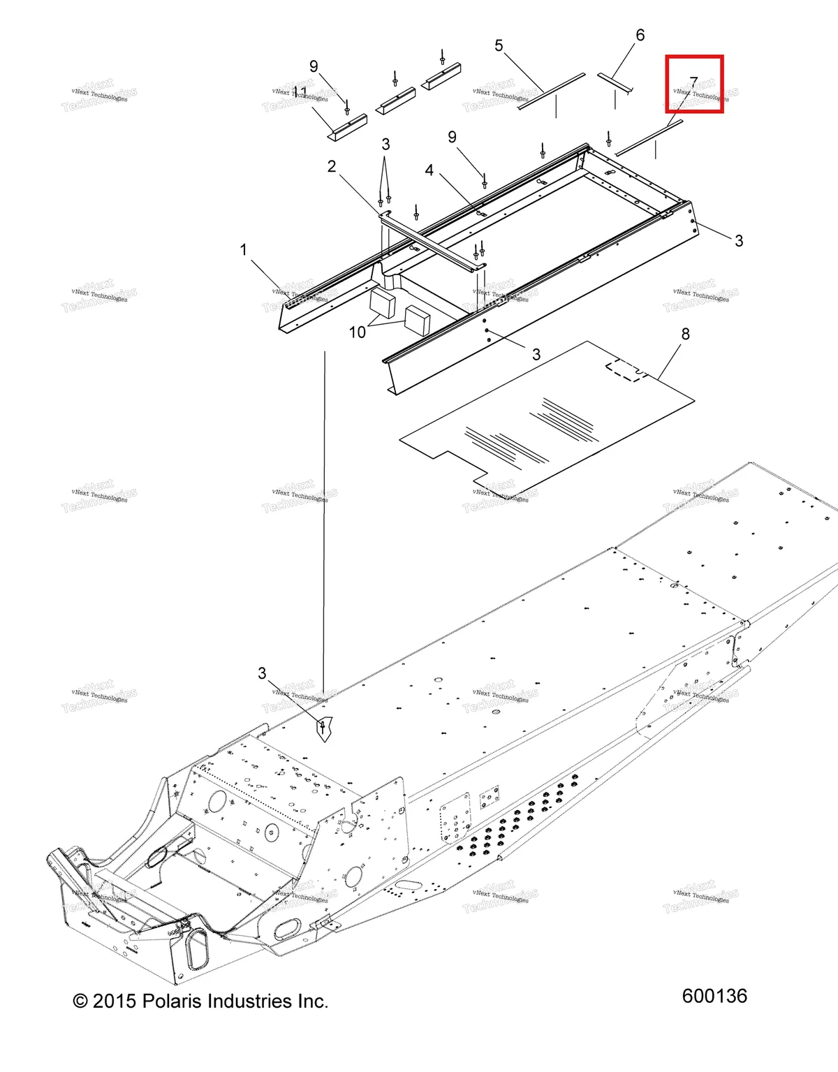 Деталь 5410562 (Сальник сиденье RISER Polaris Widetrak LX (2006) (5410562)) на схеме узла Chassis, Seat Riser