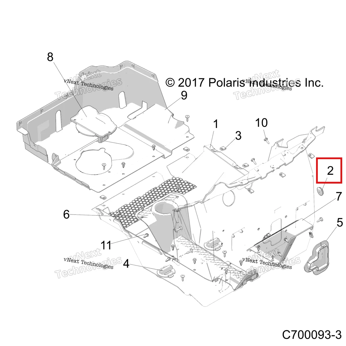 Деталь 5410820 (Заглушка HOLE Polaris Widetrak LX (2006) (5410820)) на схеме узла Body, Floor