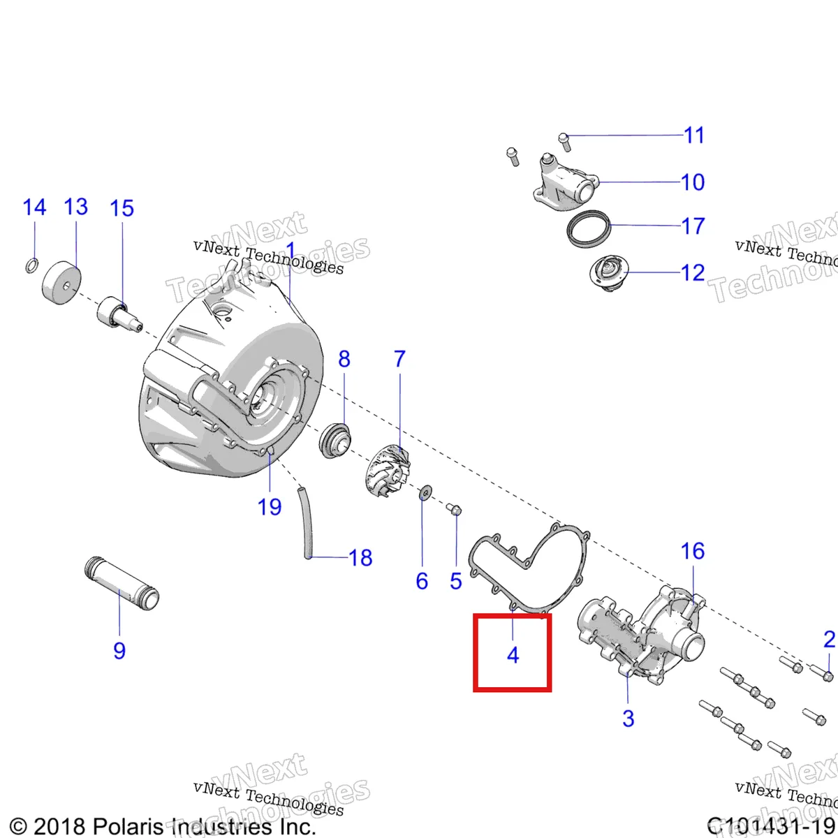 Деталь 5412954 на схеме узла Engine, Cooling System & Water Pump