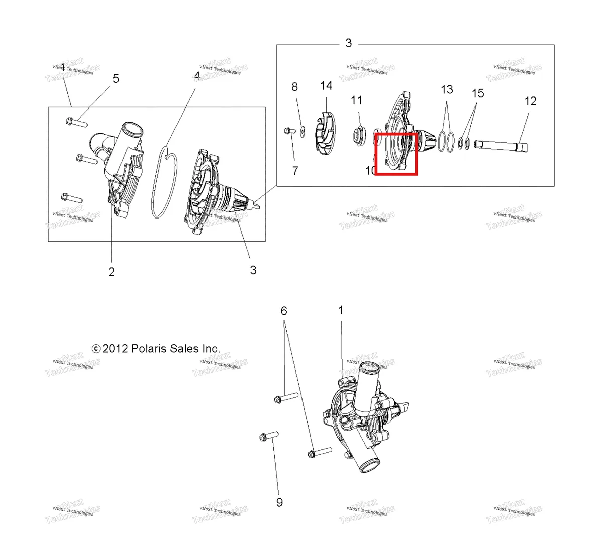 Деталь 5413811 на схеме узла Engine, Cooling, Waterpump All Options