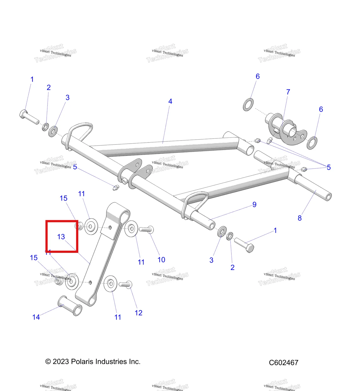 Деталь 5414031 (LIMITER ремень Polaris 800 AXYS Pro RMK LE 155 (2017) (5414031)) на схеме узла Suspension, Torque Arm, Front