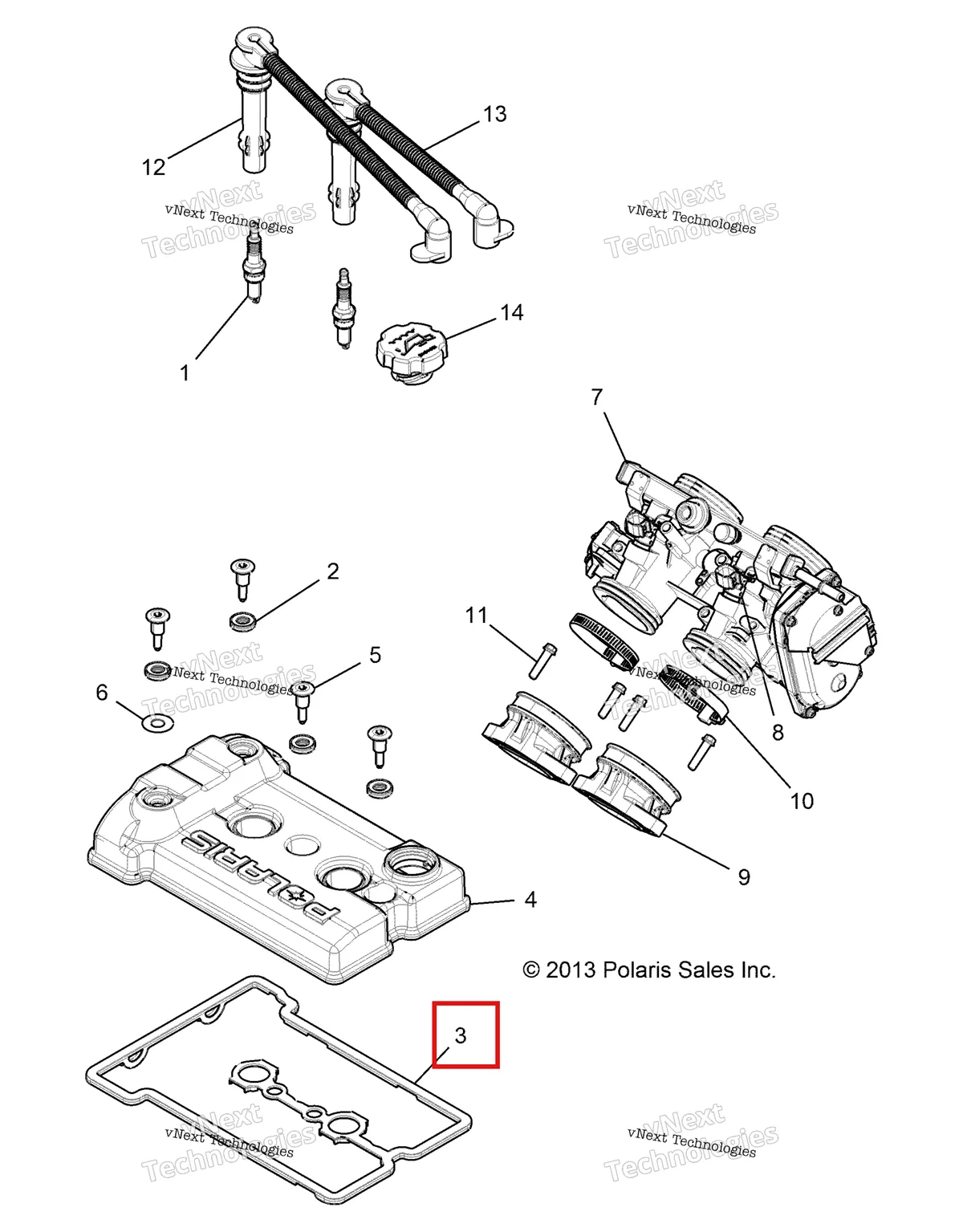 Деталь 5414301 на схеме узла Engine, Throttle Body And Valve Cover