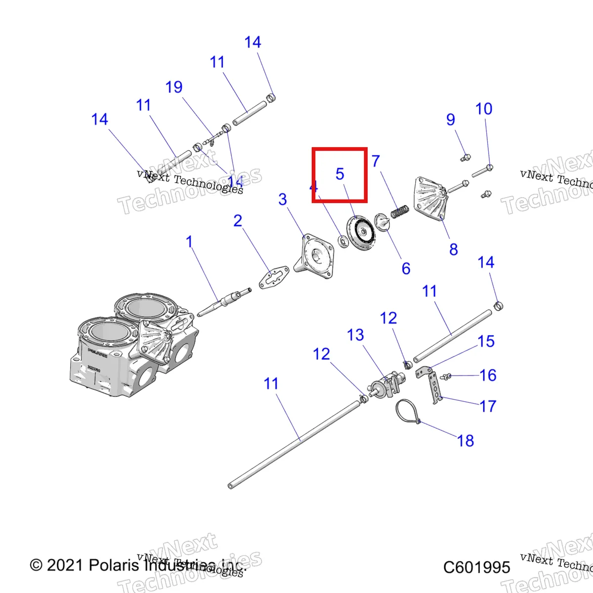 Деталь 5414495 на схеме узла Engine, Exhaust Valves & Solenoid