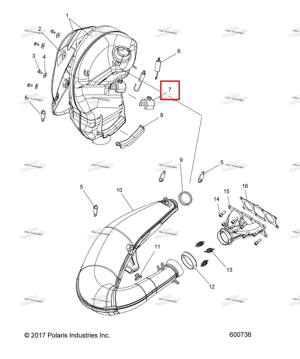 Деталь 5414856 на схеме узла Engine, Exhaust All Options
