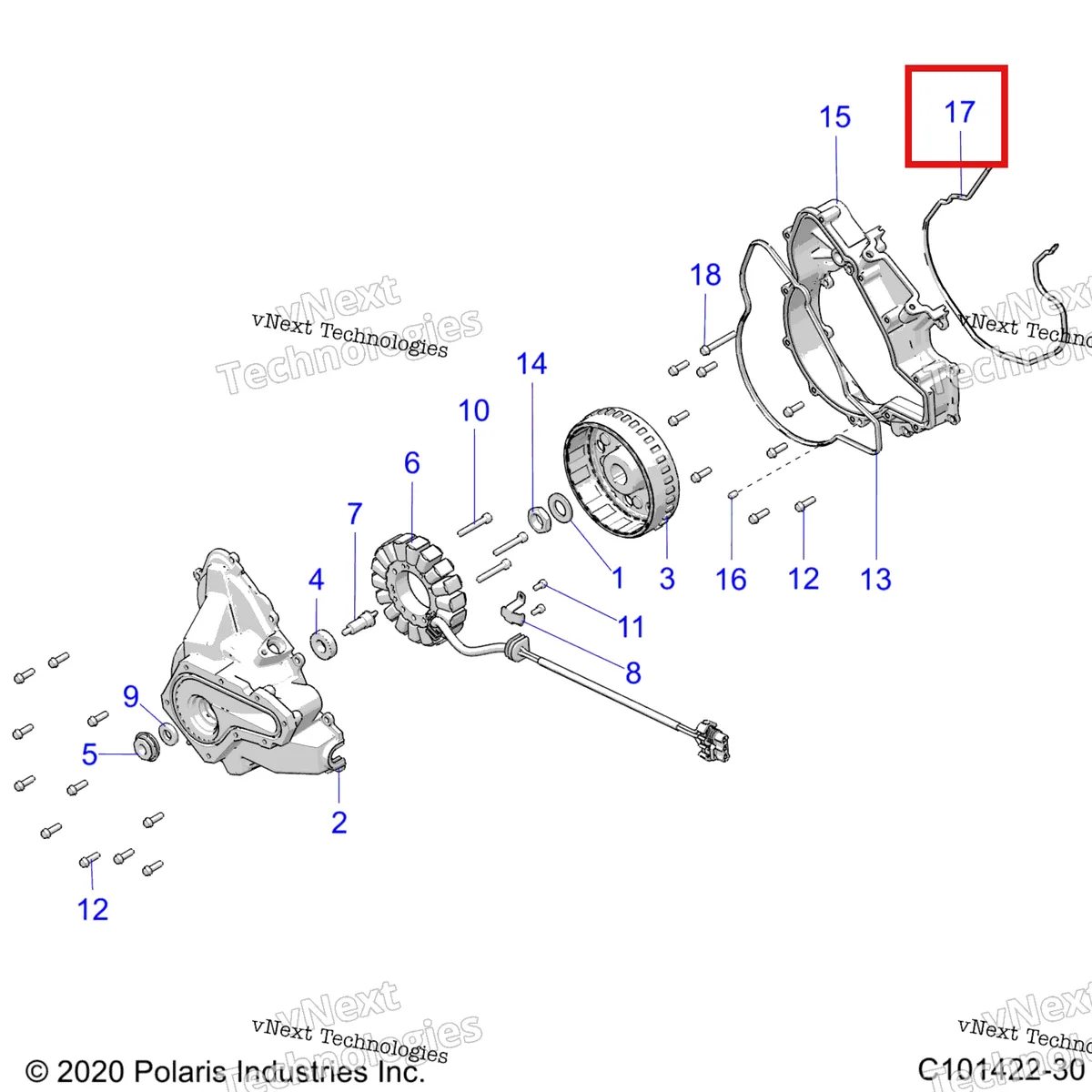 Деталь 5415085 на схеме узла Engine, Stator Cover & Flywheel