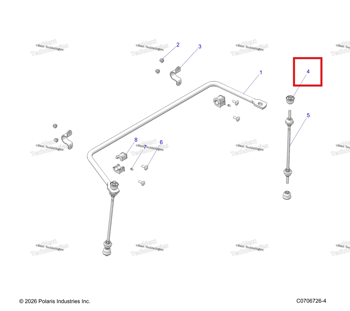 Деталь 5416013 на схеме узла Suspension, Rear Stabilizer Bar