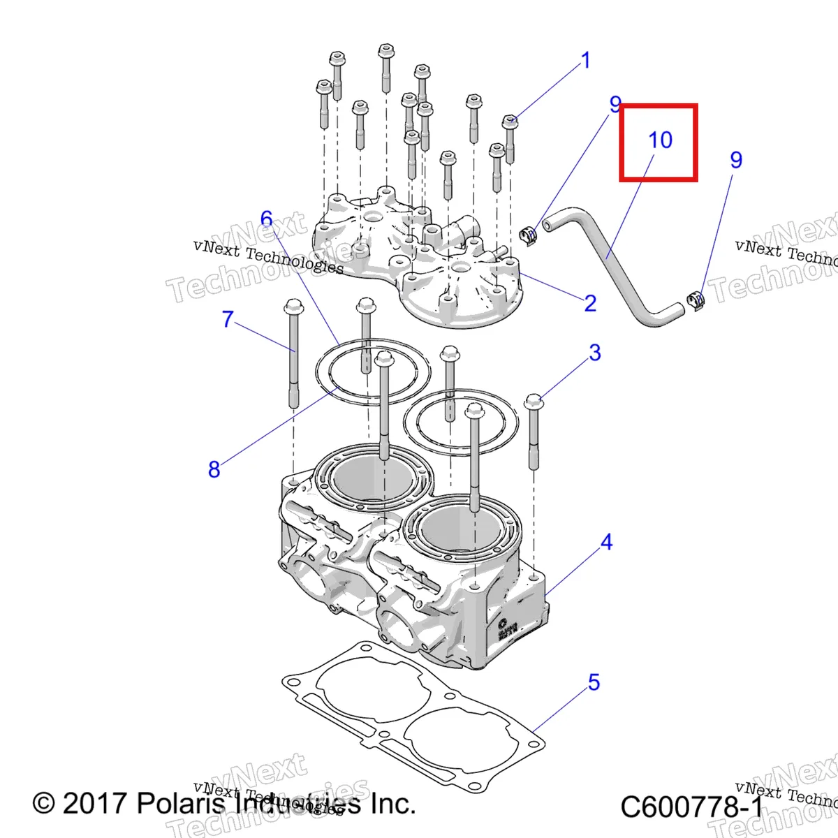 Деталь 5416793 на схеме узла Engine, Cylinder, Cyl. Head