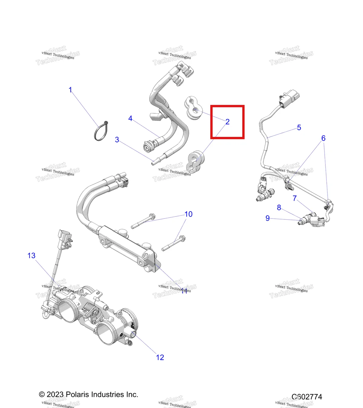Деталь 5418043 на схеме узла Fuel System, Rail, Lines & Throttle Body S27ajn8rs