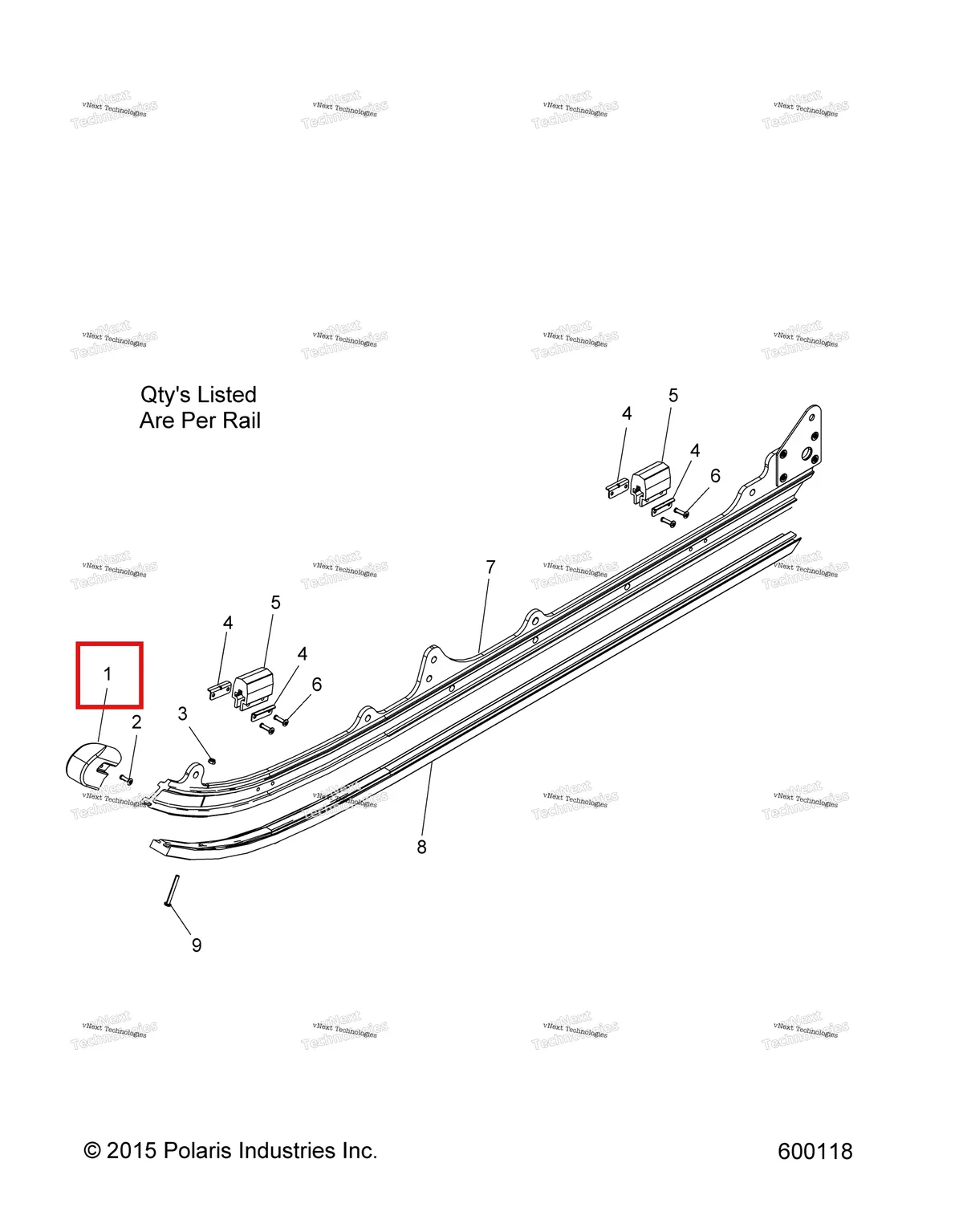 Деталь 5430627 на схеме узла Suspension, Rail Asm