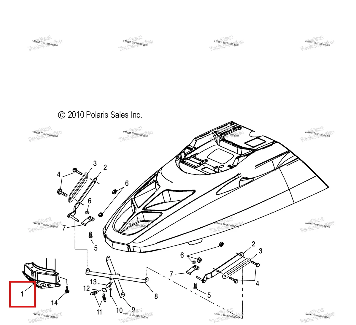 Деталь 5432931 на схеме узла Body, Hood Hinge & Brace Asm. (49Snowhoodmtg11widelx