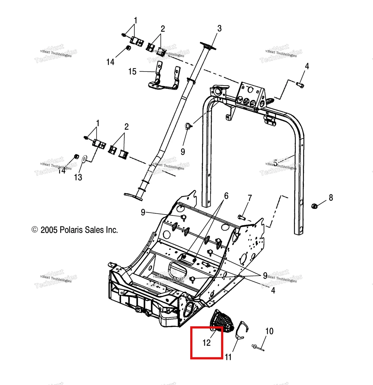 Деталь 5433533 на схеме узла Steering, Steering Post & Hoop