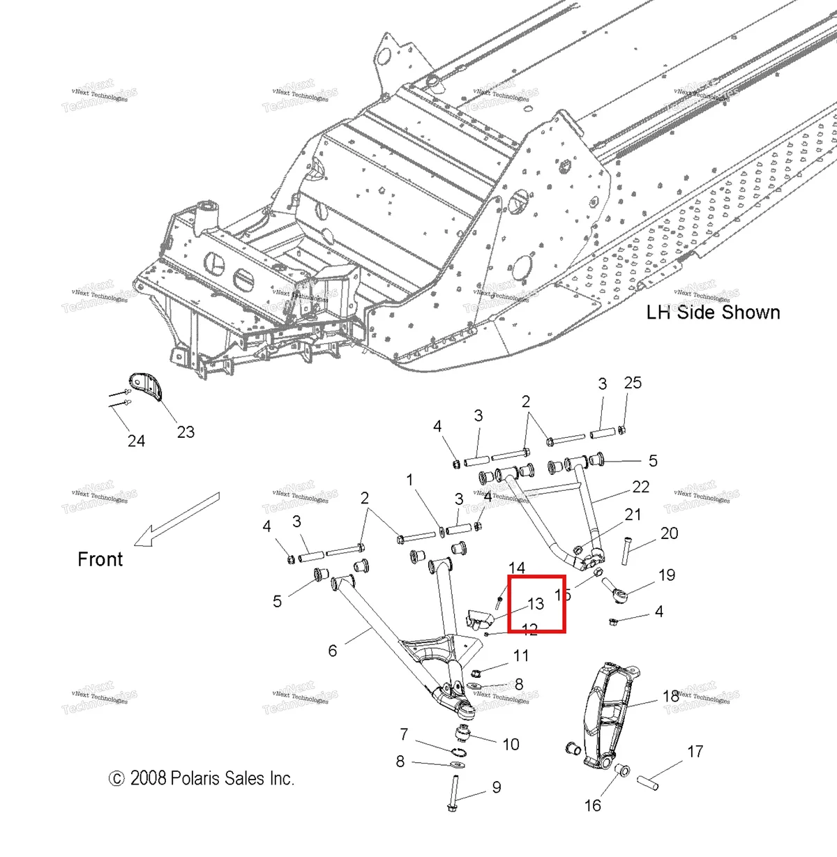 Деталь 5435522 на схеме узла Suspension, Control Arms And Spindle