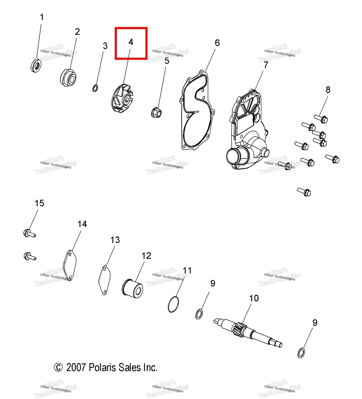 Деталь 5436648 на схеме узла Engine, Water Pump