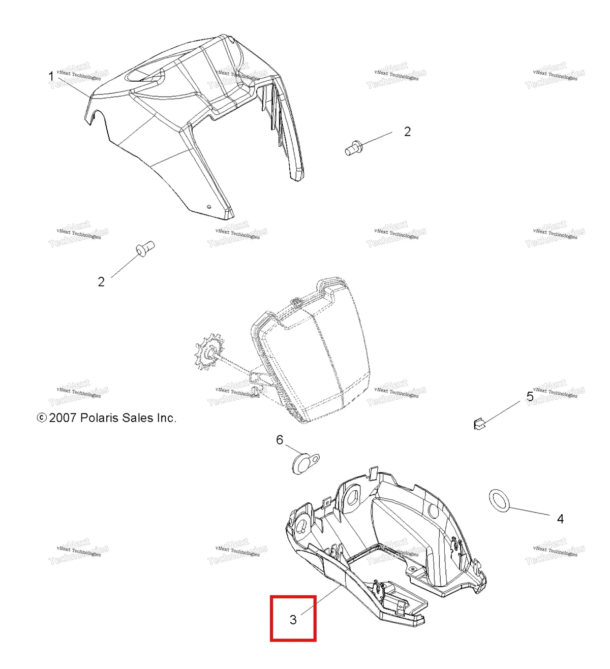 Деталь 5436747-070 на схеме узла Body, Headlight Pod