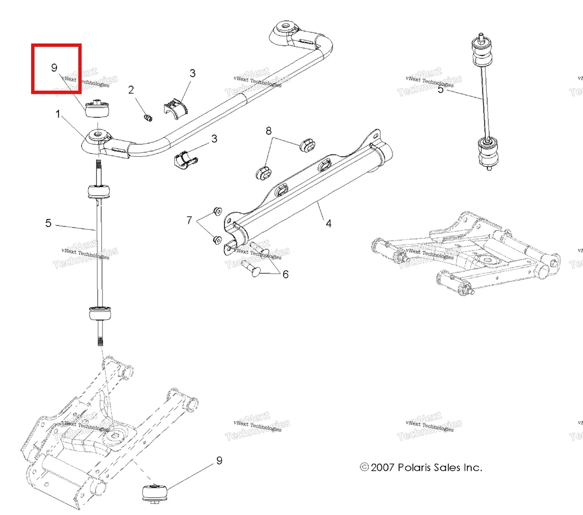 Деталь 5436968 на схеме узла Suspension, Stabilizer Bar, Rear