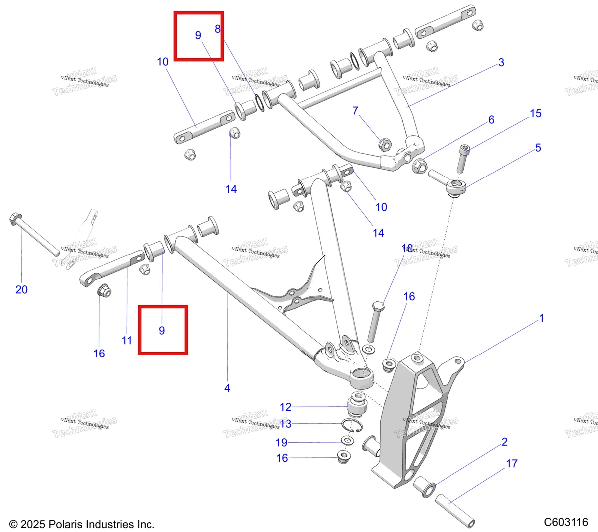 Деталь 5437539 на схеме узла Suspension, Control Arms & Spindles