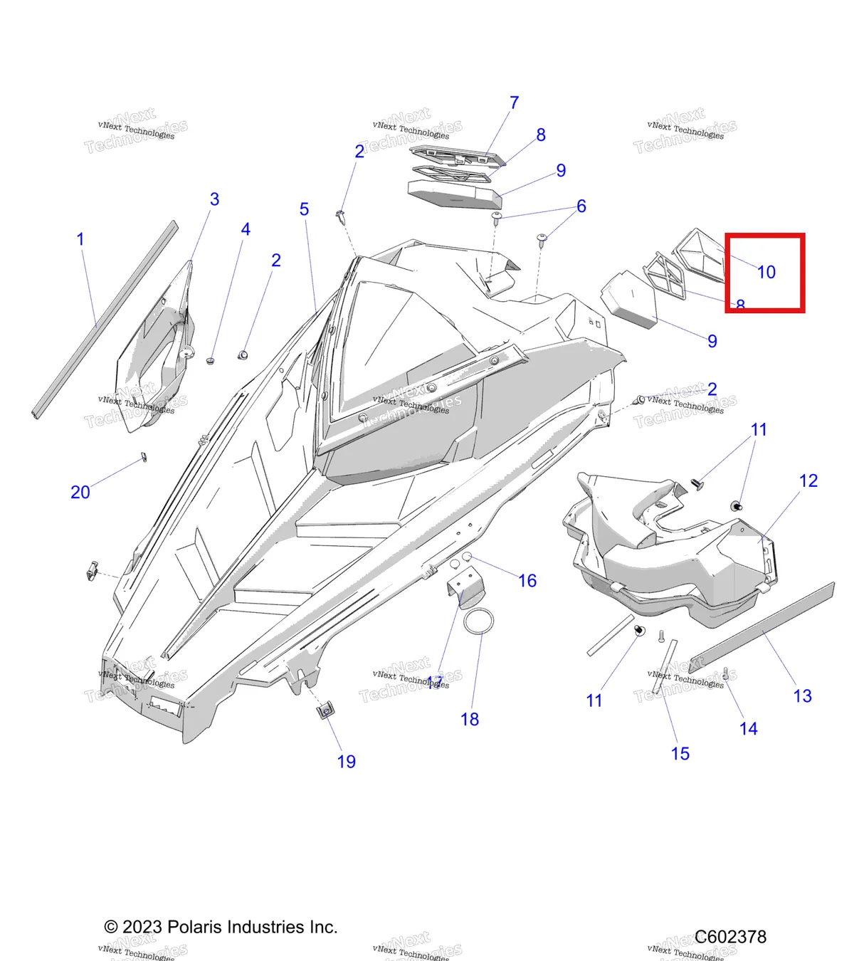 Деталь 5437835 на схеме узла Body, Hood Asm