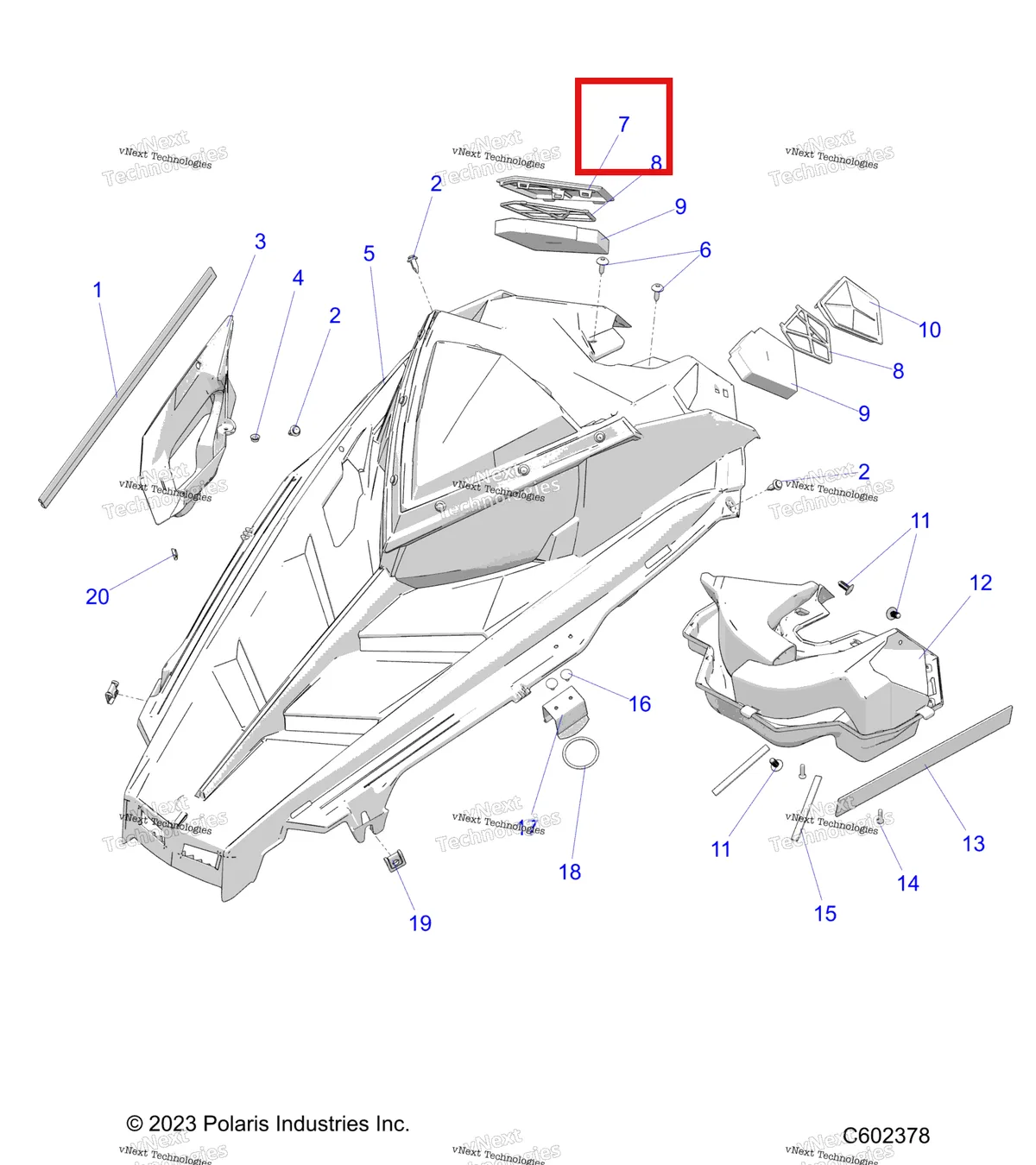 Деталь 5437836 на схеме узла Body, Hood Asm