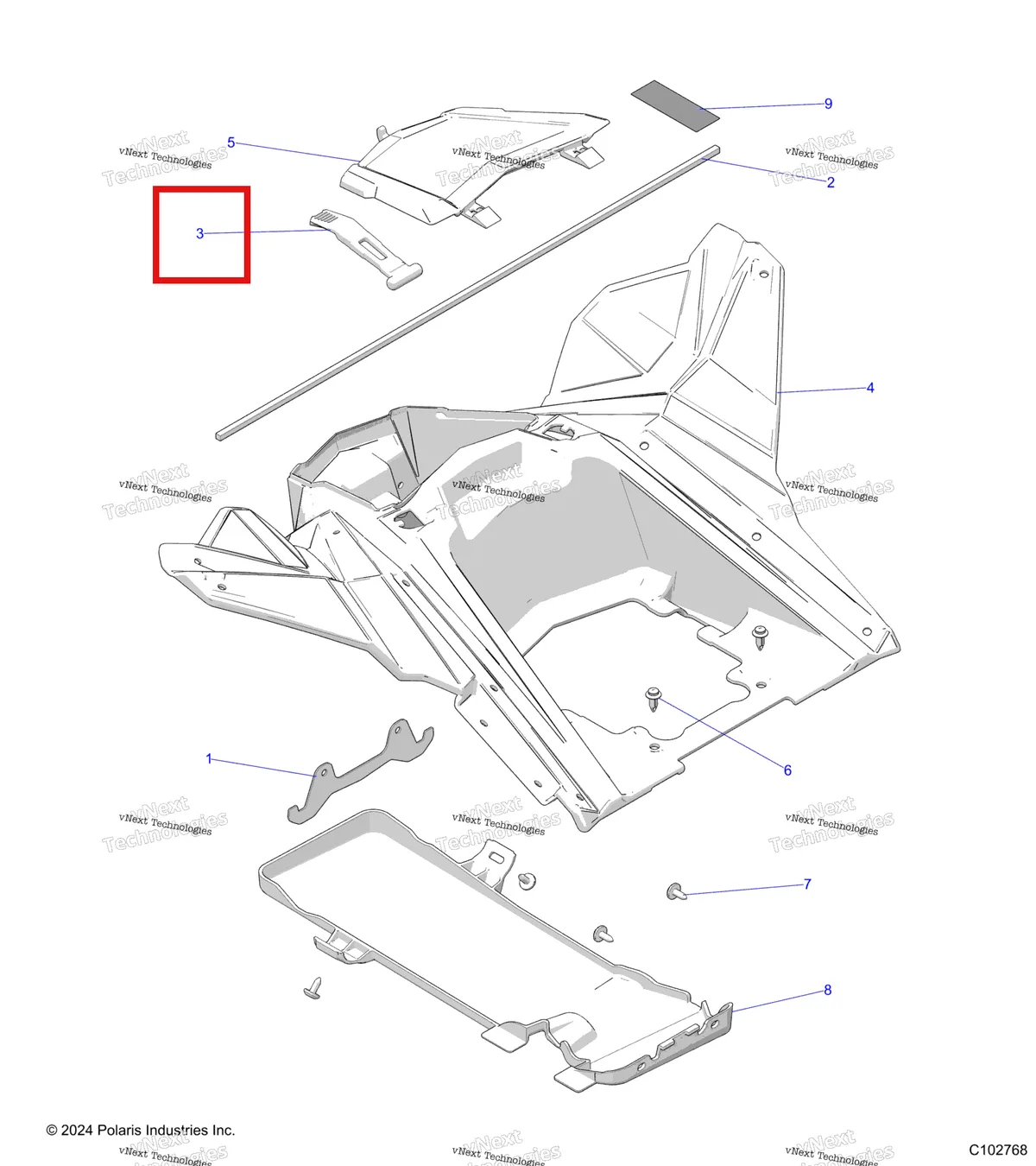 Деталь 5438262 на схеме узла Body, Storage, Rear