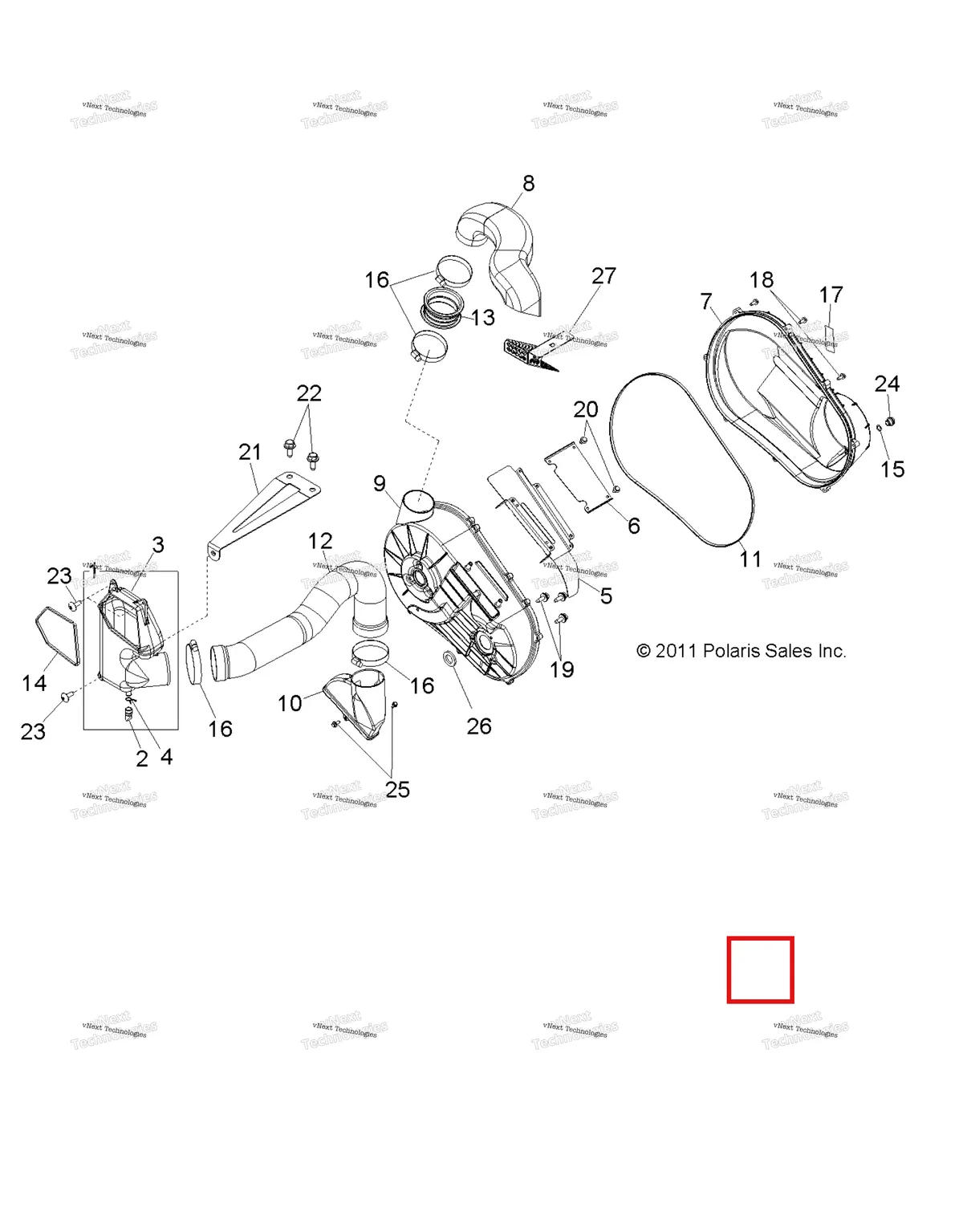 Деталь 5438327 на схеме узла Drive Train, Clutch Cover & Ducting