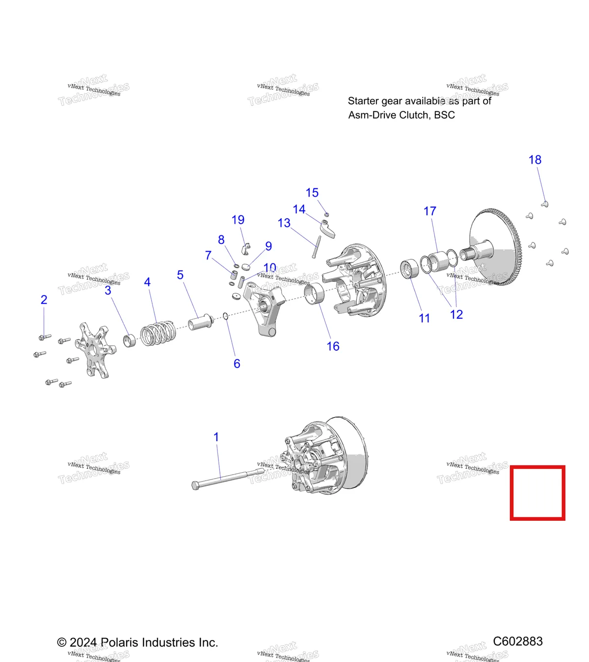 Деталь 5438863 на схеме узла Drive Train, Clutch, Primary
