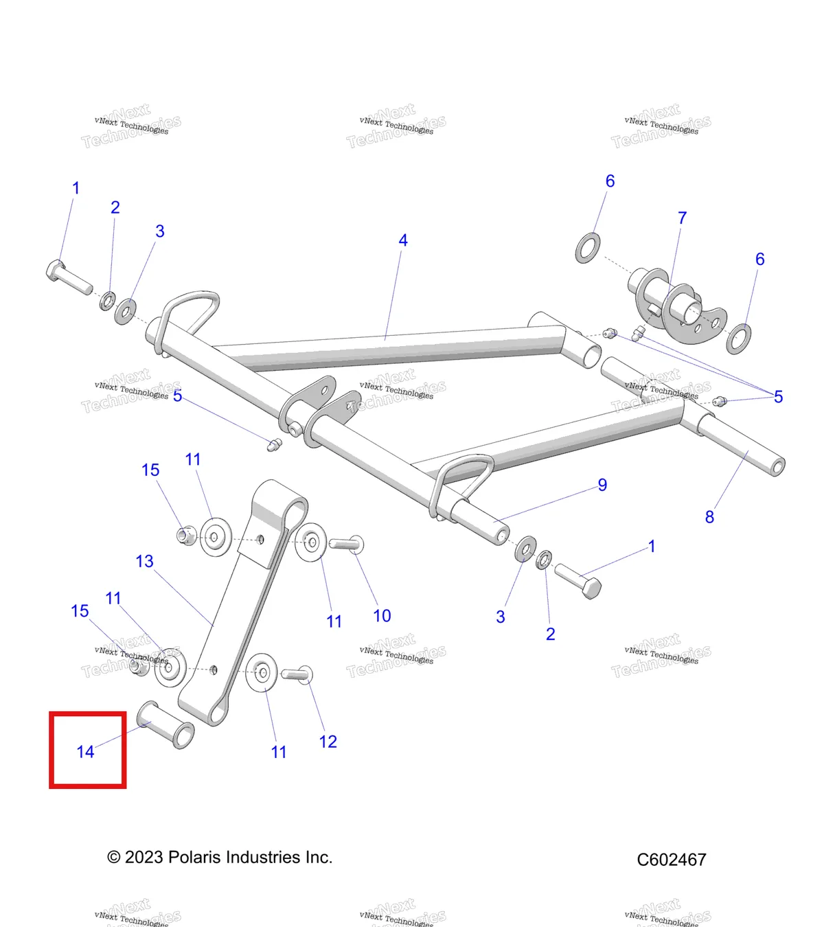 Деталь 5438921 на схеме узла Suspension, Torque Arm, Front
