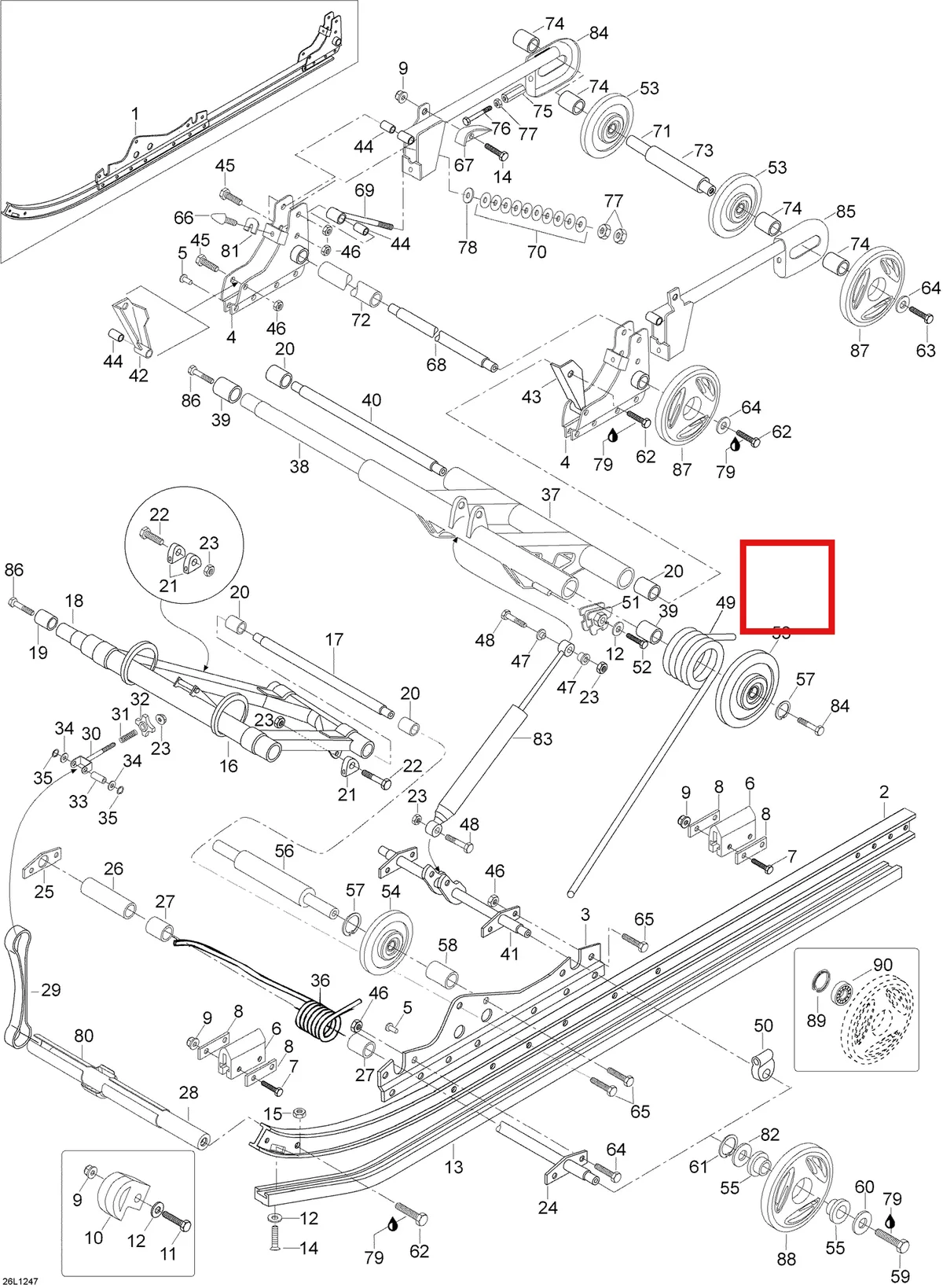 Деталь 5440349 (Деталь R.h. Lever) на схеме узла 08- Rear Suspension