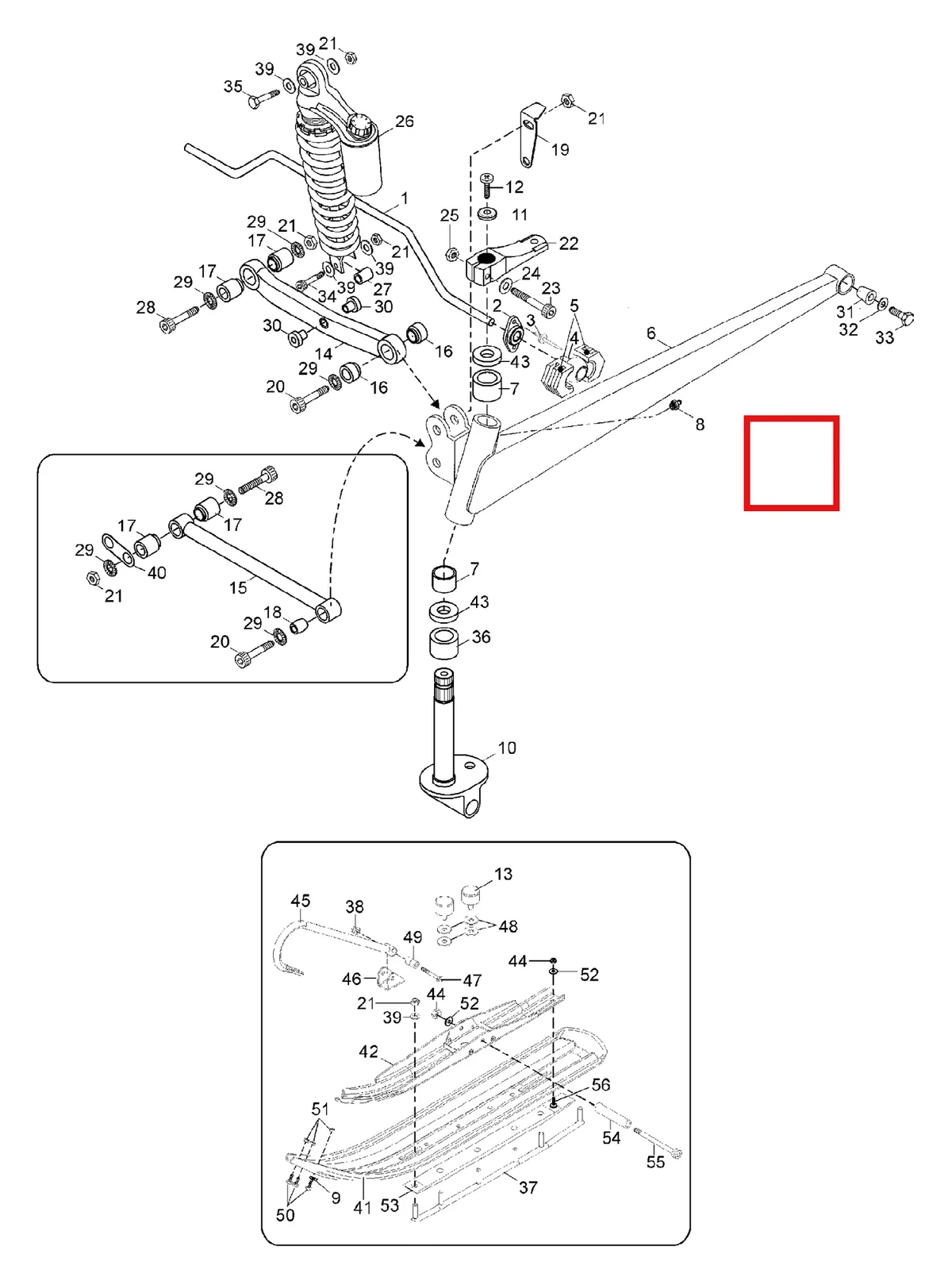Деталь 5440438 (Шаровая опора) на схеме узла 08- Front Suspension