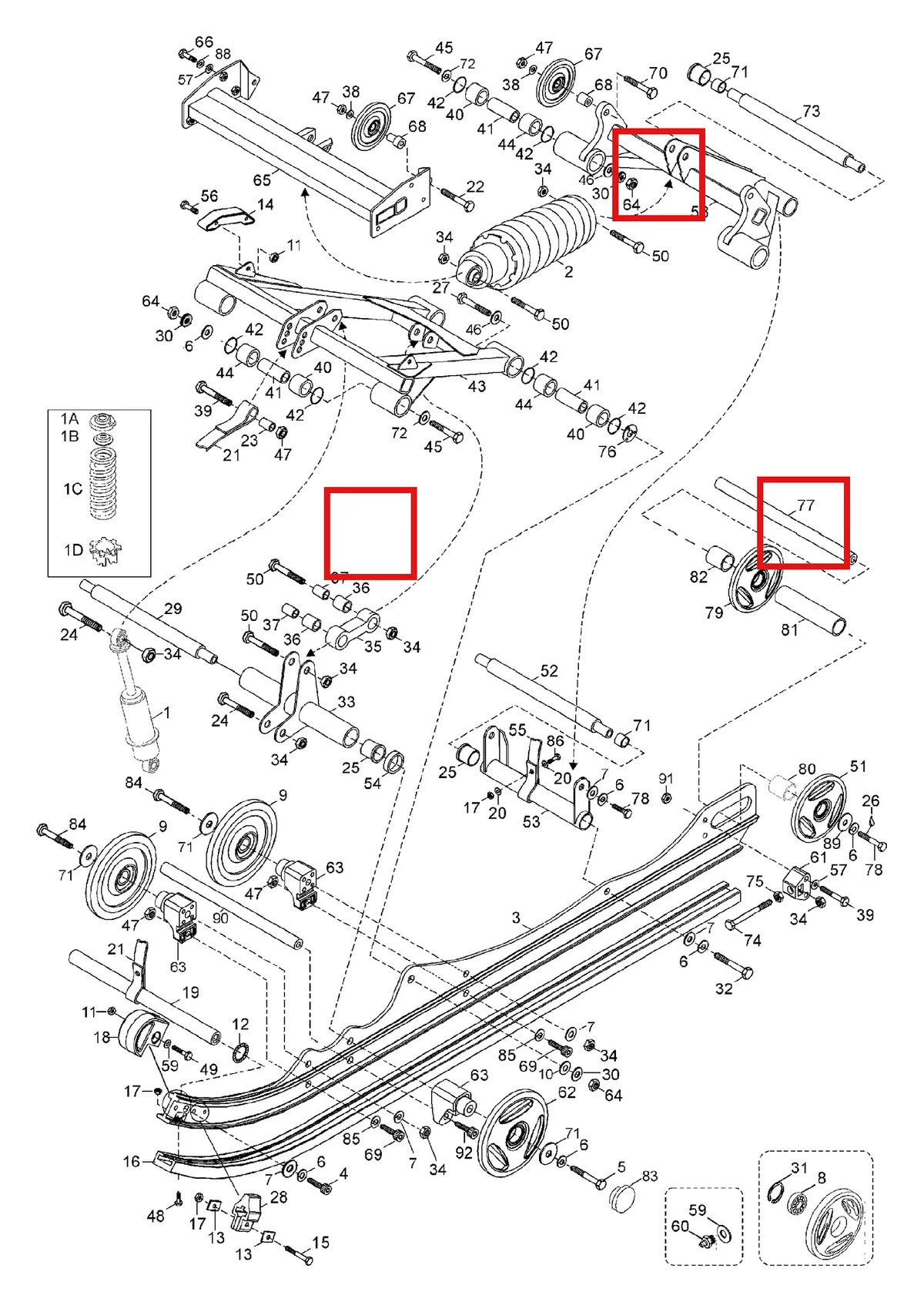Деталь 5440580 (Вал) на схеме узла 08- Rear Suspension